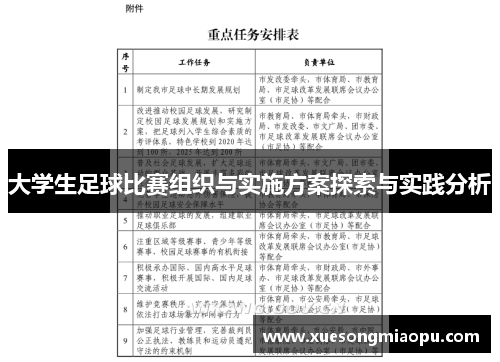 大学生足球比赛组织与实施方案探索与实践分析